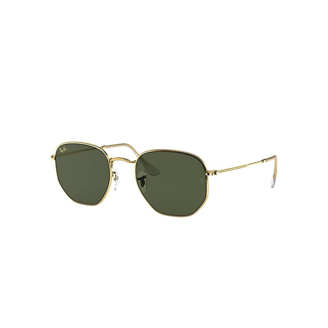 Ray-Ban Hexagonal 3548 Sunglasses 919631 - Gold - Green Unisex Irregular