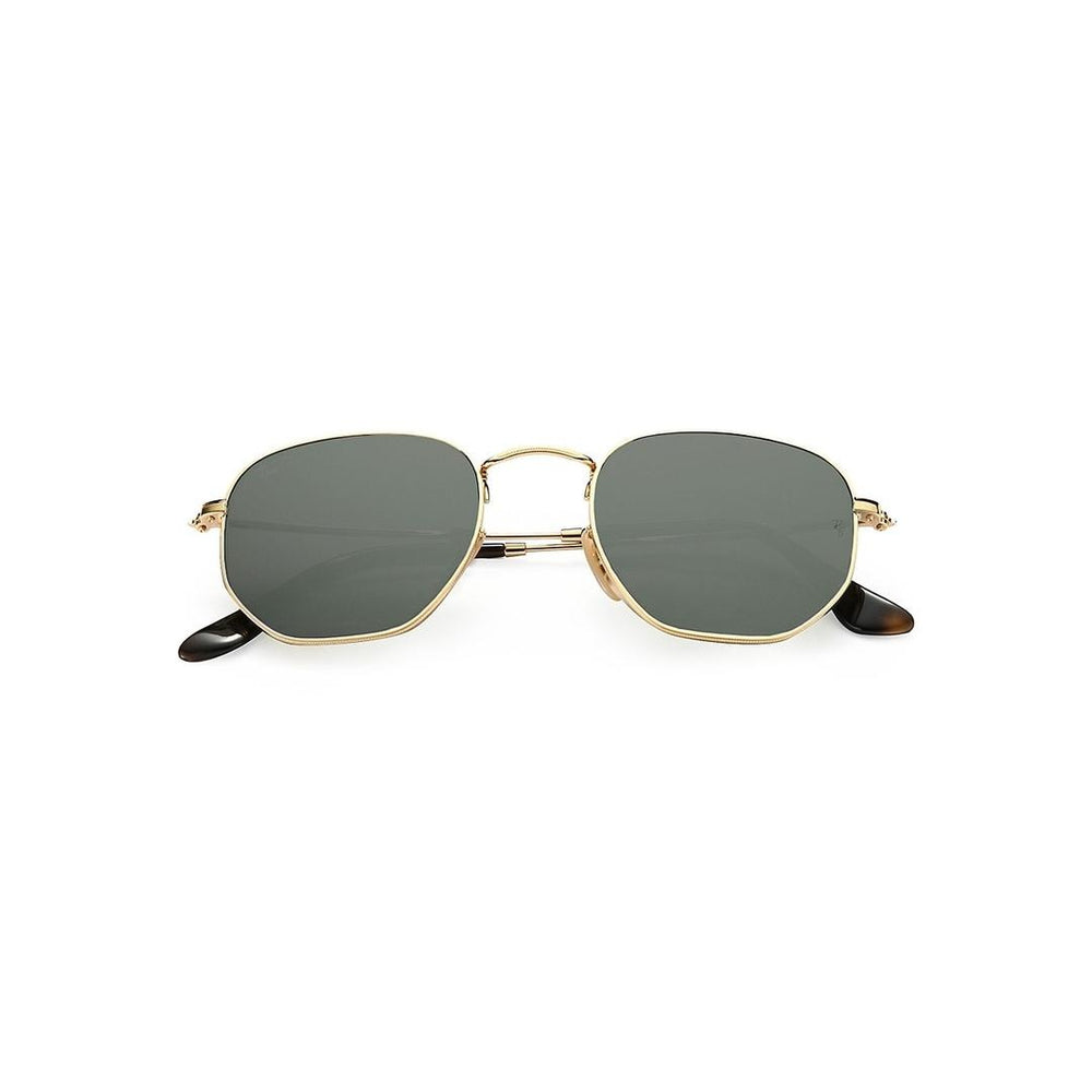 Ray-Ban Men Square Gold Green G-15 Sunglasses