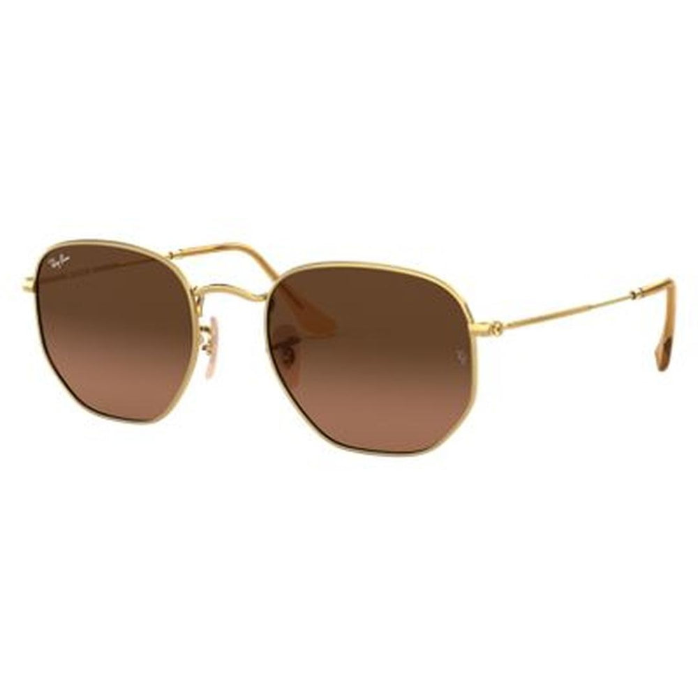 Ray-Ban Square Polished Gold Brown Gradient Hexagonal RB3548N