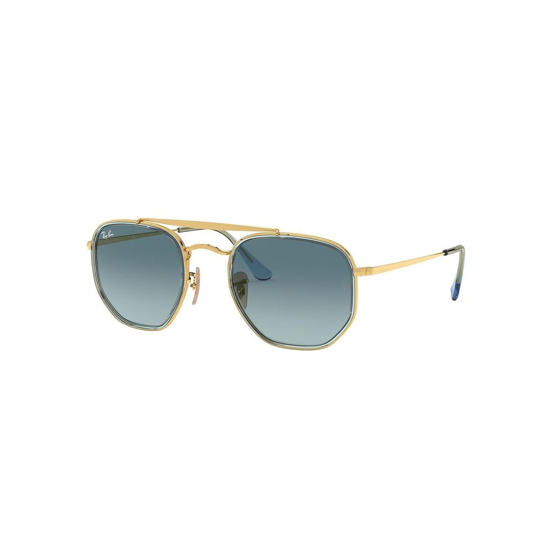 Ray-Ban the Marshal Ii 3648M Sunglasses 91233M - Gold - Blue Gradient Grey Unisex Irregular