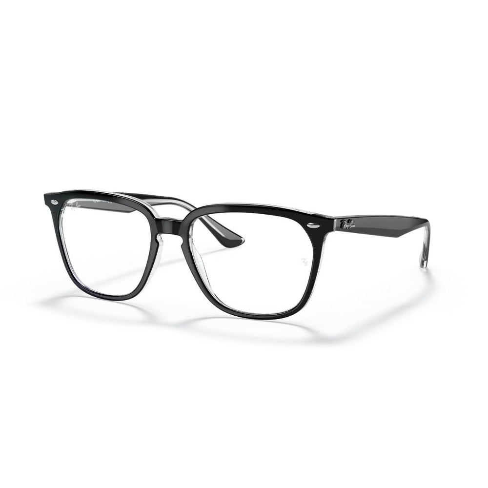 RayBan VISTA 0RX4362V2034 Unisex Square Black On Transparent 51-18-145