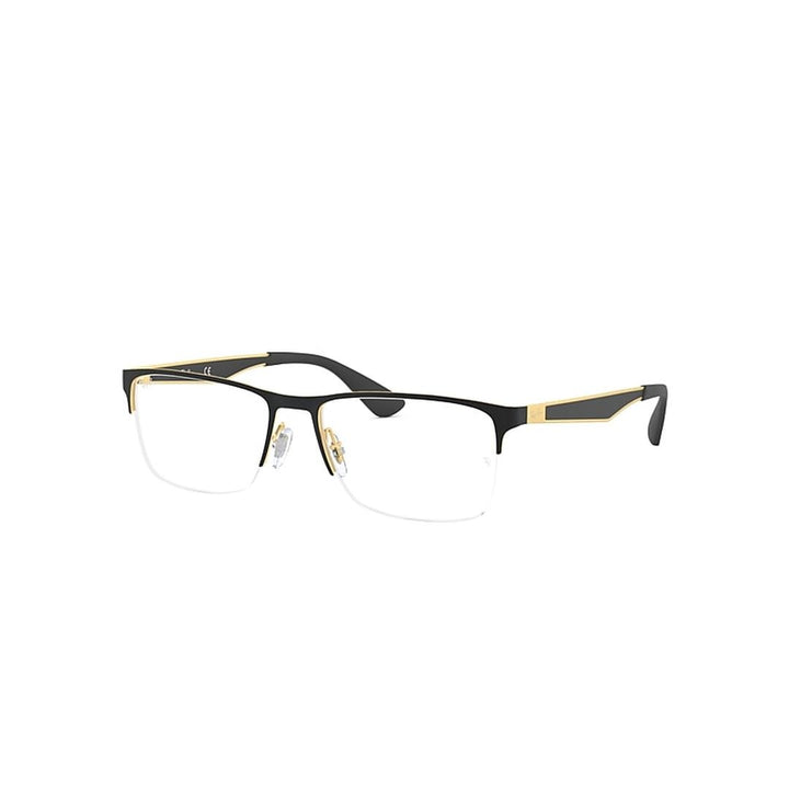 RayBan VISTA 0RX63352890 Unisex Rectangle Black On Gold 54-17-145