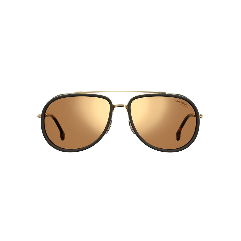 Carrera 151/S 20090824s52ez Metal Sunglass Frames For Unisex Adult Full Rim Round Gold White With Gradient + Full Mirror Green Shaded Flash Gun Metal Non-Polarized 59-18-145
