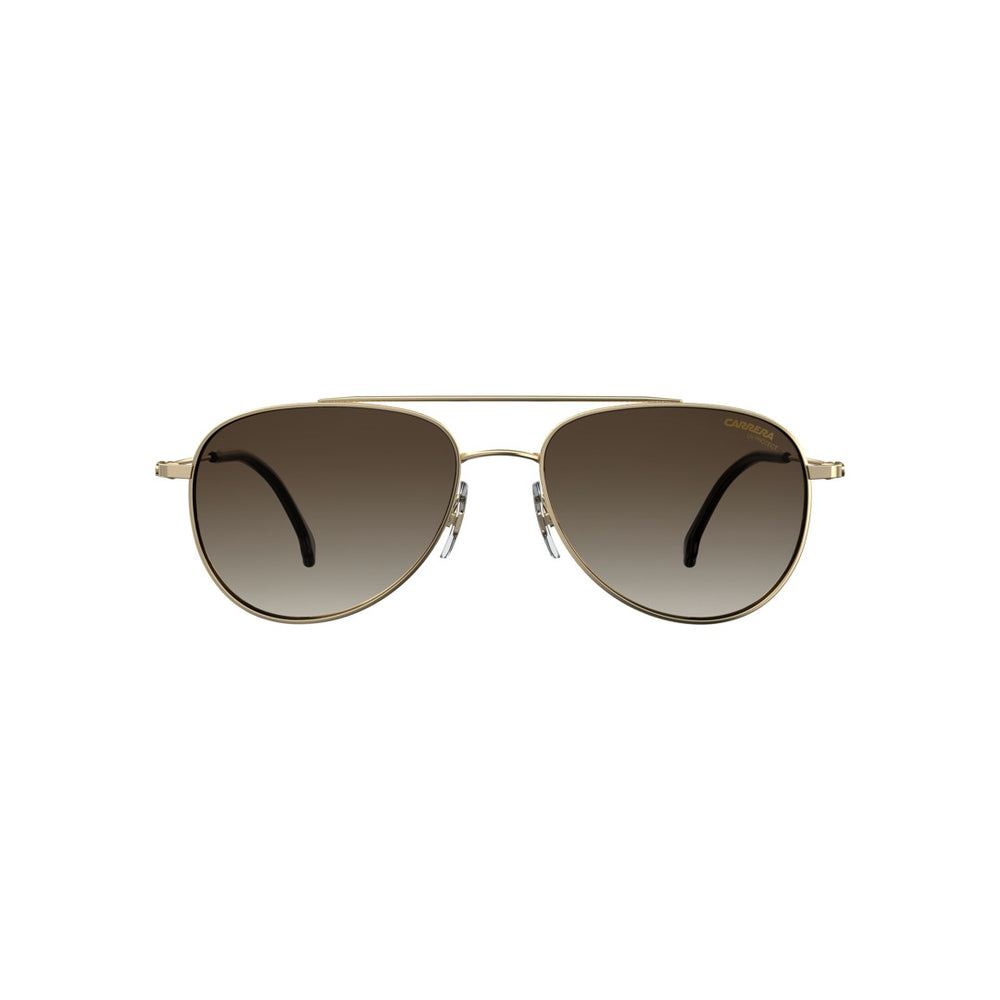 Carrera 187/S 201745j5g56ha Metal Sunglass Frames For Unisex Adult Full Rim Pilot Gold With Gradient Brown Shaded Non-Polarized 60-17-145