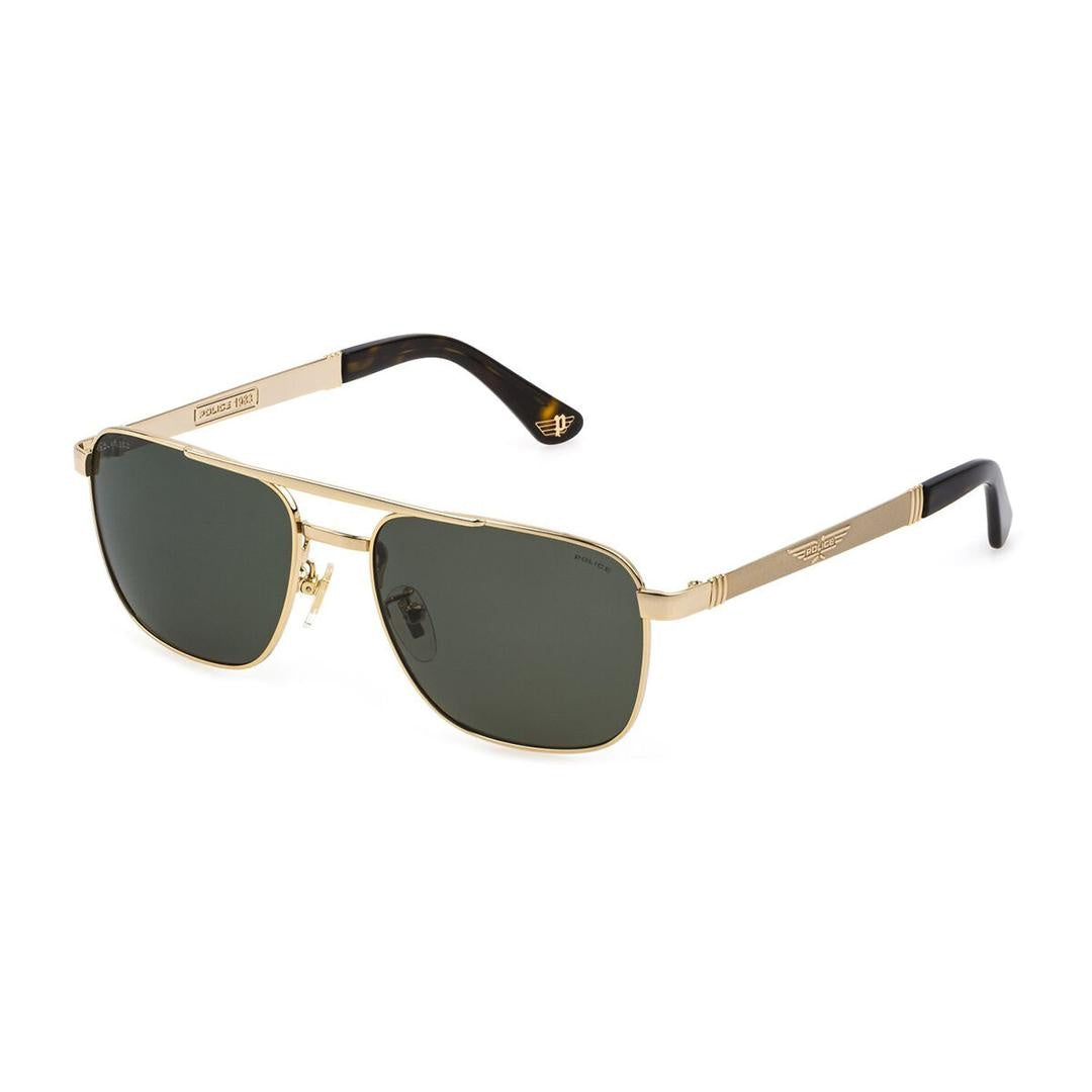 Police SPL890E Polarized 349P Men's Sunglasses Gold Size 58