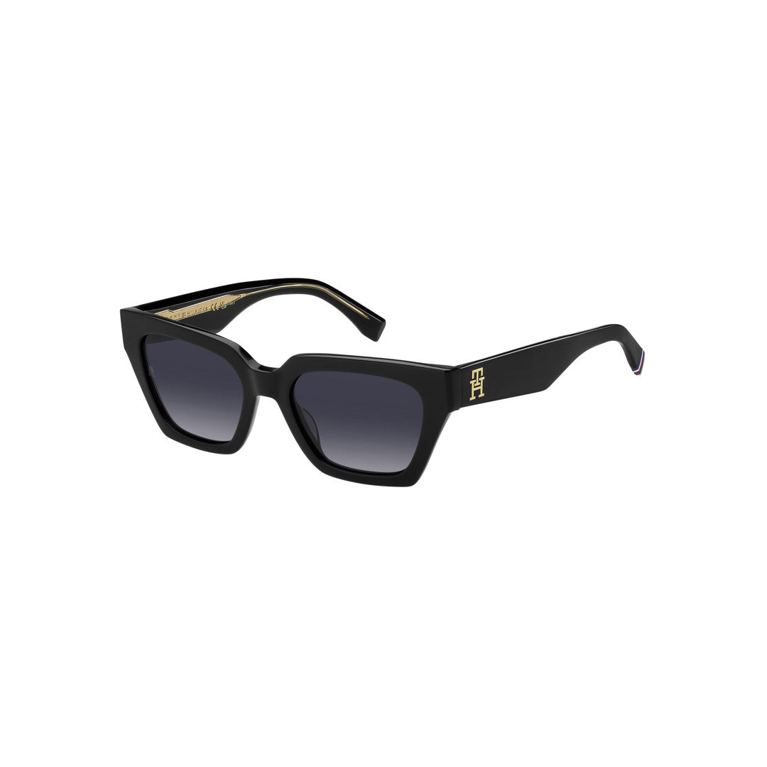 TOMMY HILFIGER SUNGLASSES FRAMES TH2101/S RECTANGULAR GEOMETRICAL ACETATE BLACK For WOMAN 52-19-140