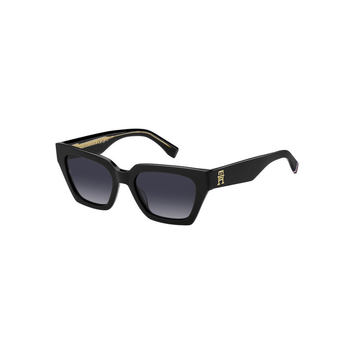 TOMMY HILFIGER SUNGLASSES FRAMES TH2101/S RECTANGULAR GEOMETRICAL ACETATE BLACK For WOMAN 52-19-140