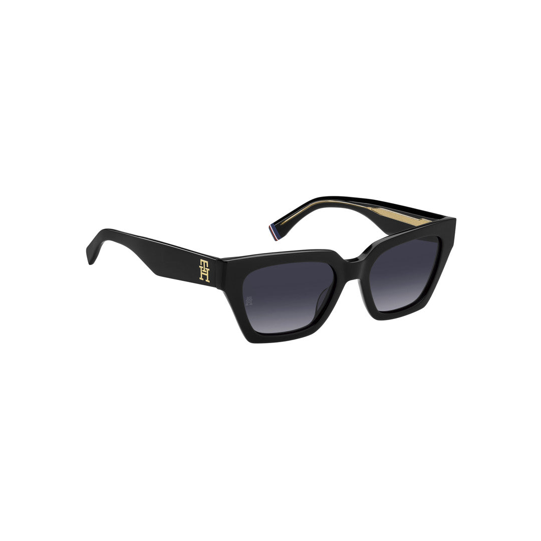 TOMMY HILFIGER SUNGLASSES FRAMES TH2101/S RECTANGULAR GEOMETRICAL ACETATE BLACK For WOMAN 52-19-140