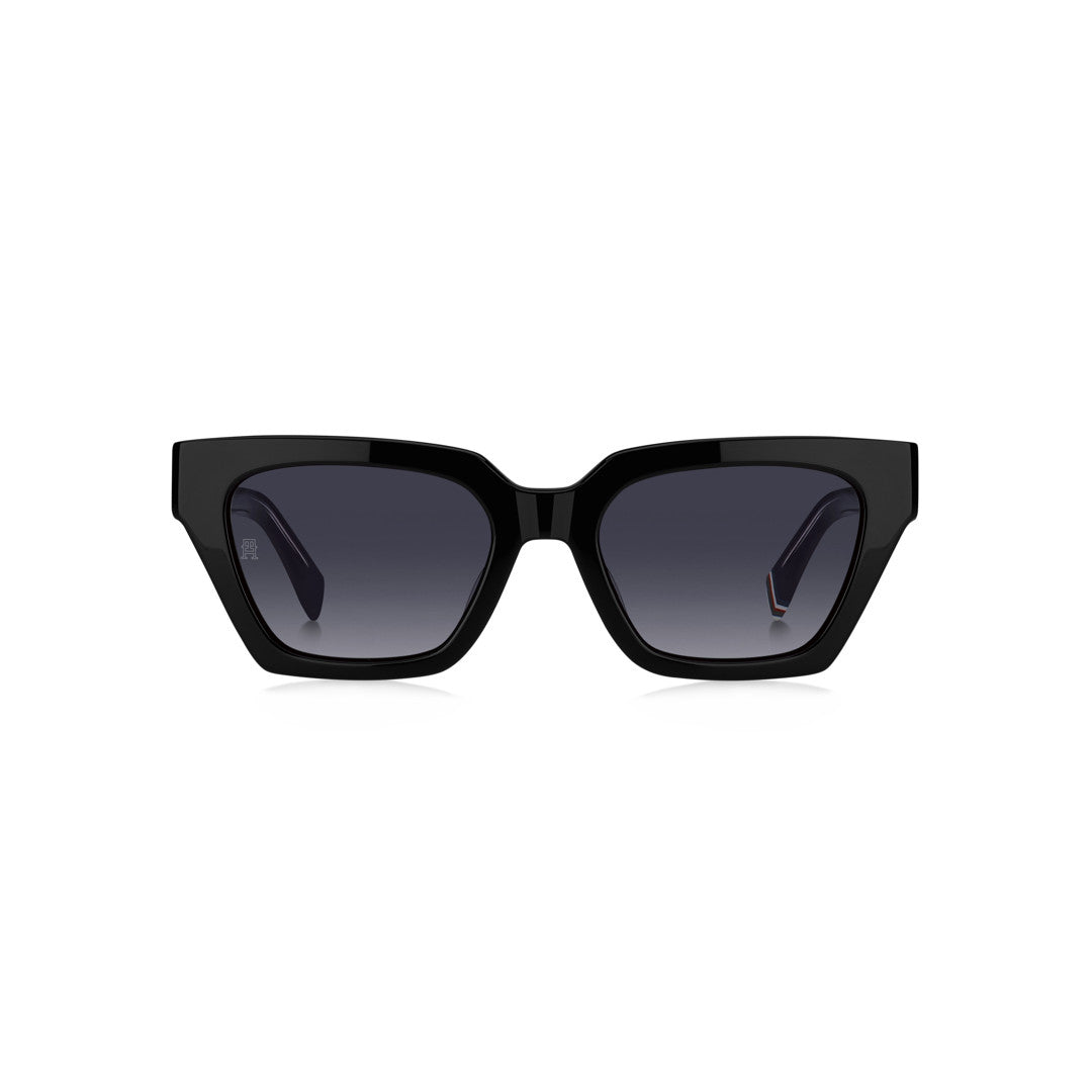 TOMMY HILFIGER SUNGLASSES FRAMES TH2101/S RECTANGULAR GEOMETRICAL ACETATE BLACK For WOMAN 52-19-140
