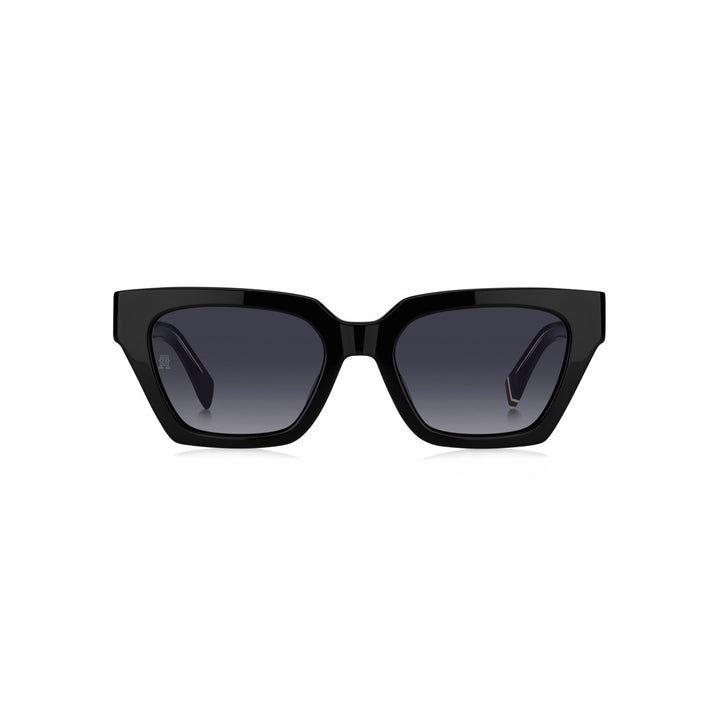 TOMMY HILFIGER SUNGLASSES FRAMES TH2101/S RECTANGULAR GEOMETRICAL ACETATE BLACK For WOMAN 52-19-140