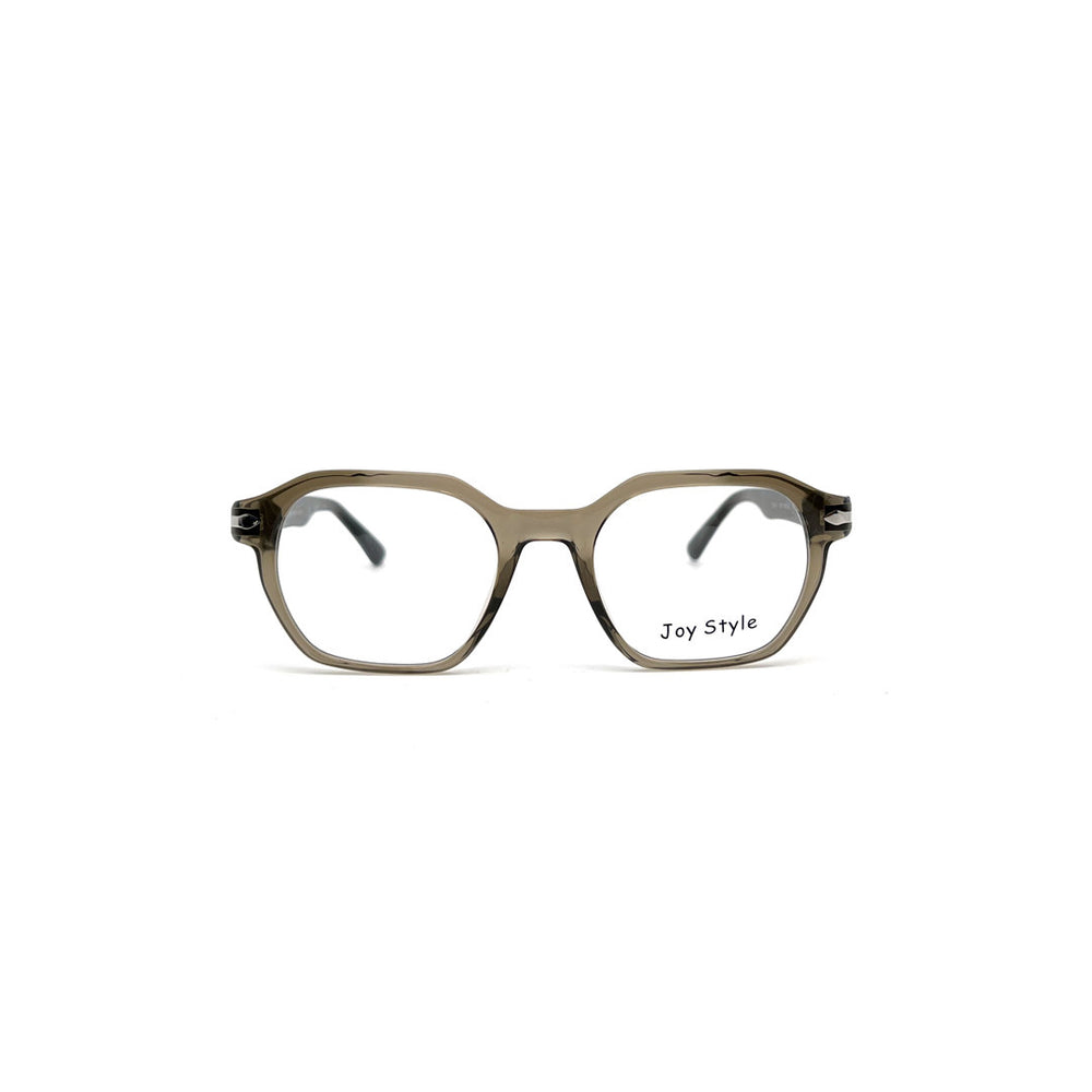 Joy Style For Men Rectangular Acetate Eyeglasses 1126 Brown/Silver 49-20-145