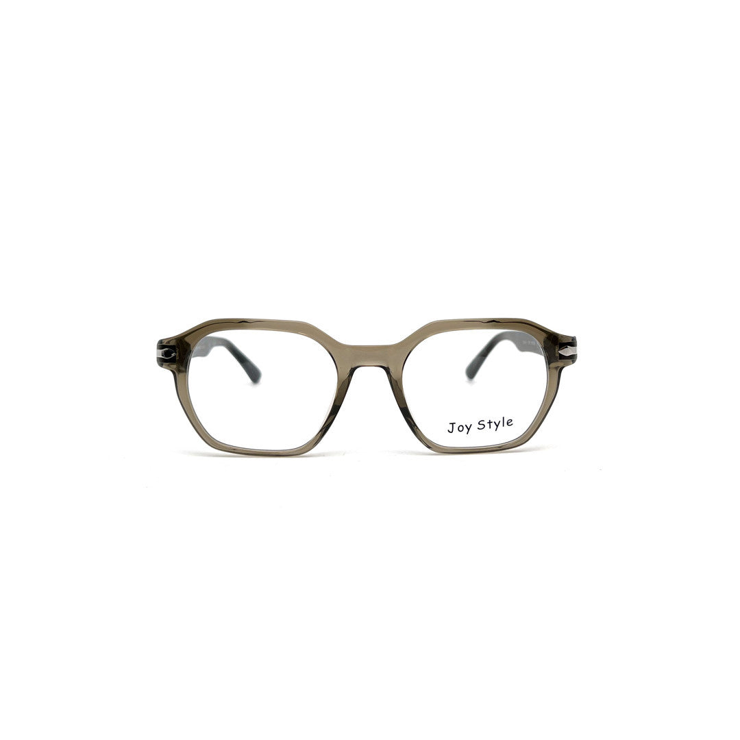 Joy Style For Men Rectangular Acetate Eyeglasses 1126 Brown/Silver 49-20-145