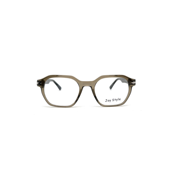 Joy Style For Men Rectangular Acetate Eyeglasses 1126 Brown/Silver 49-20-145