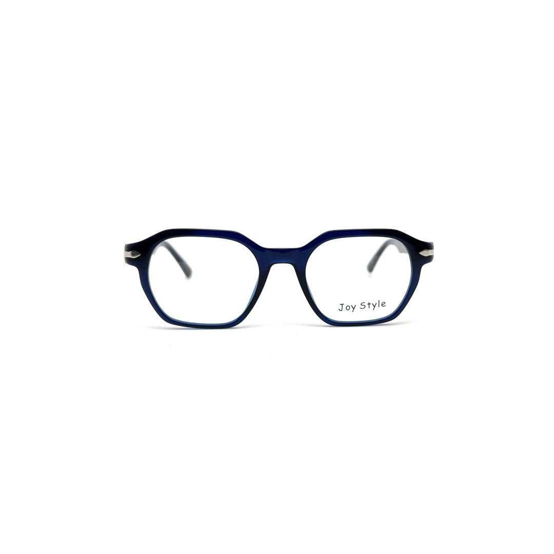 Joy Style For Men Rectangular Acetate Eyeglasses 1218/33 Black/Silver 49-20-145