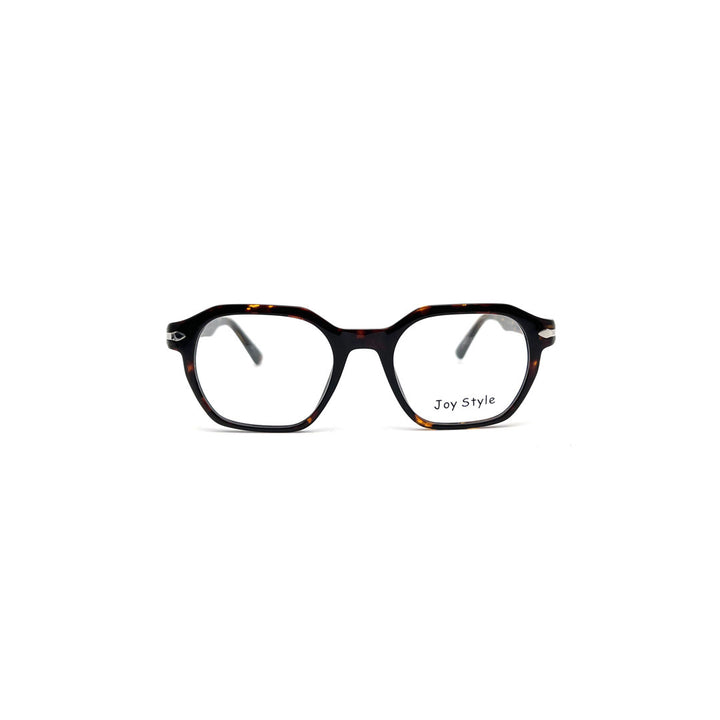 Joy Style For Men Rectangular Acetate Eyeglasses 24/B1 Brown Demi/Silver 49-20-145