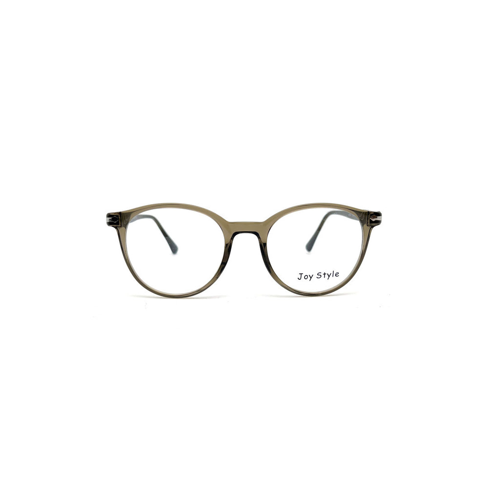 Joy Style For Unisex Round Acetate Eyeglasses 12273R Dark Grey/Silver 51-20-145