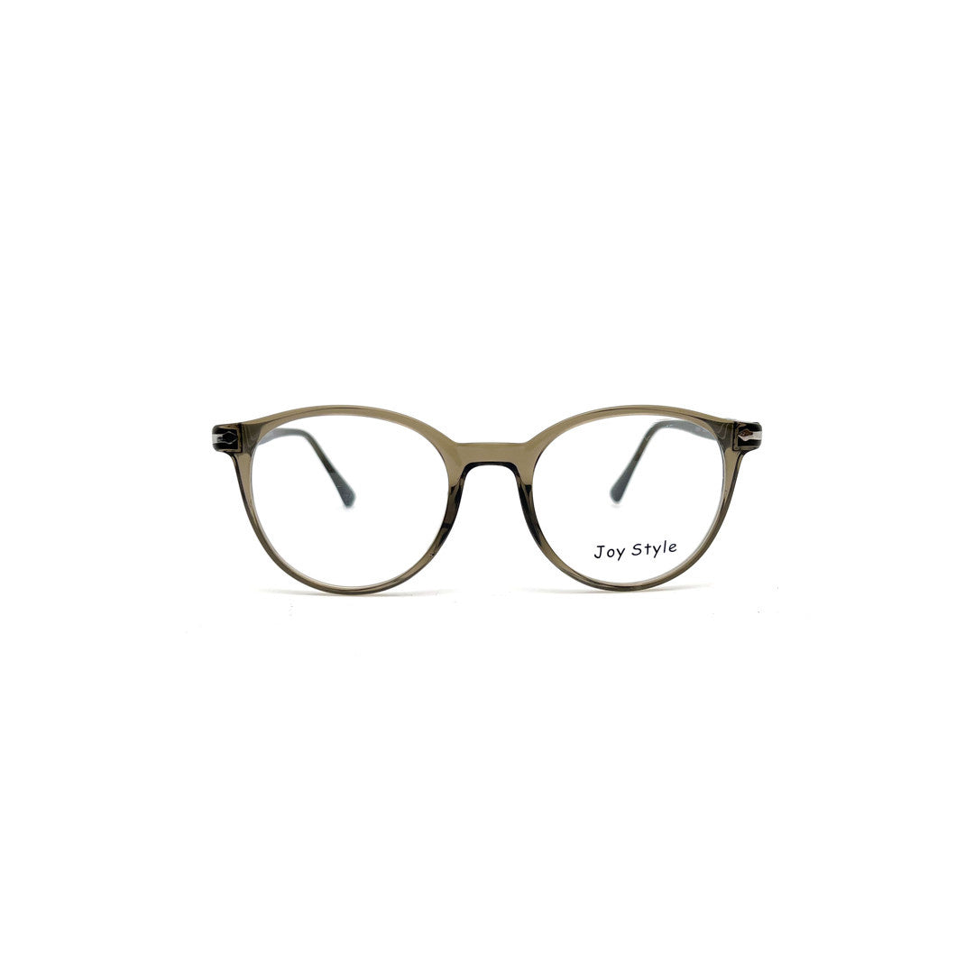 Joy Style For Unisex Round Acetate Eyeglasses 12273R Dark Grey/Silver 51-20-145