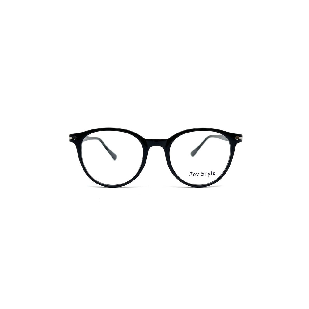 Joy Style For Unisex Round Acetate Eyeglasses 95/31 Black/Silver 51-20-145