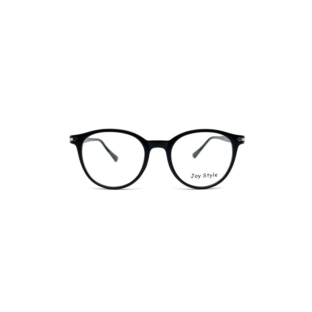 Joy Style For Unisex Round Acetate Eyeglasses 95/31 Black/Silver 51-20-145