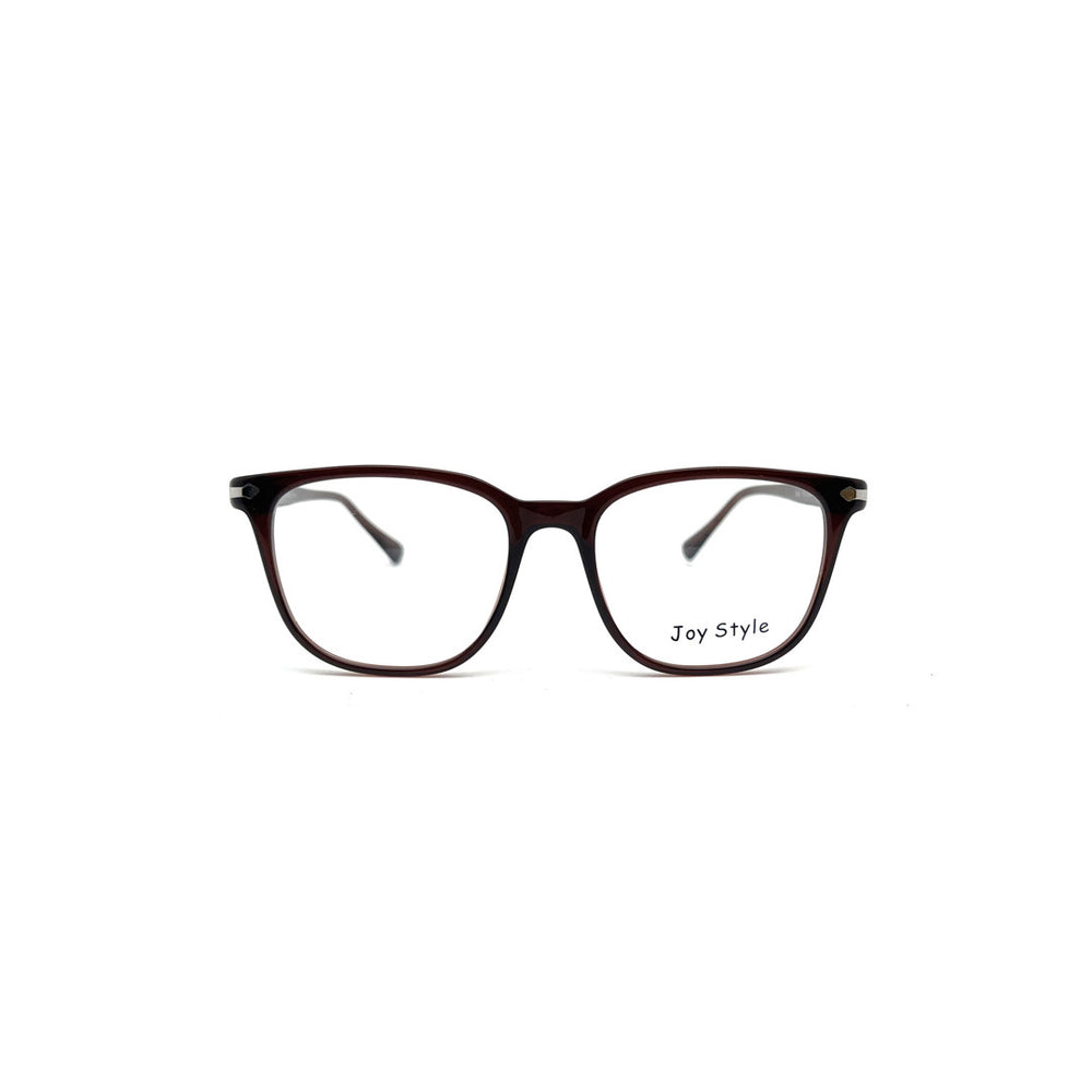Joy Style For Men Rectangular Acetate Eyeglasses 1126 Brown/Silver 52-18-145
