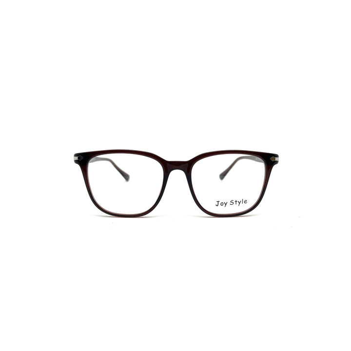 Joy Style For Men Rectangular Acetate Eyeglasses 1126 Brown/Silver 52-18-145