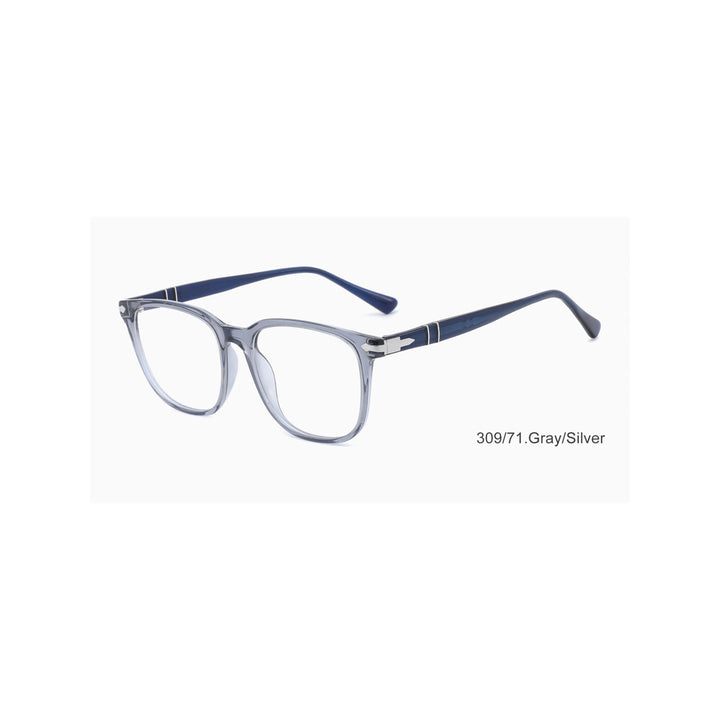 Joy Style For Unisex Round Acetate Eyeglasses309/71grey/Silver 52-18-145