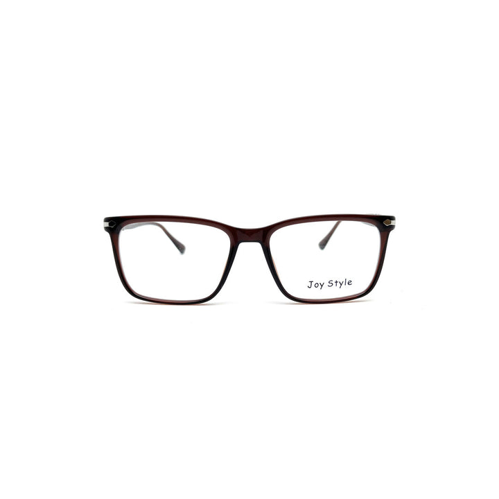 Joy Style For Men Rectangular Acetate Eyeglasses 1126 Brown/Silver 54-18-145