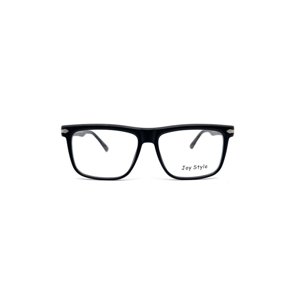 Joy Style For Men Rectangular Acetate Eyeglasses 24/B1 Matt Black/Silver 54-18-145