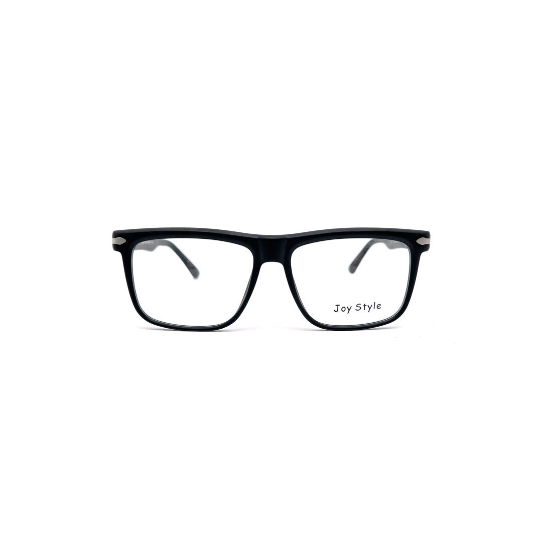 Joy Style For Men Rectangular Acetate Eyeglasses 24/B1 Matt Black/Silver 54-18-145