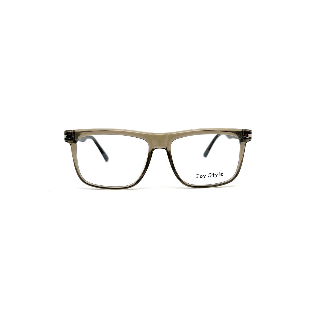 Joy Style For Men Rectangular Acetate Eyeglasses 1218/33 Light Brown/Silver 54-18-145
