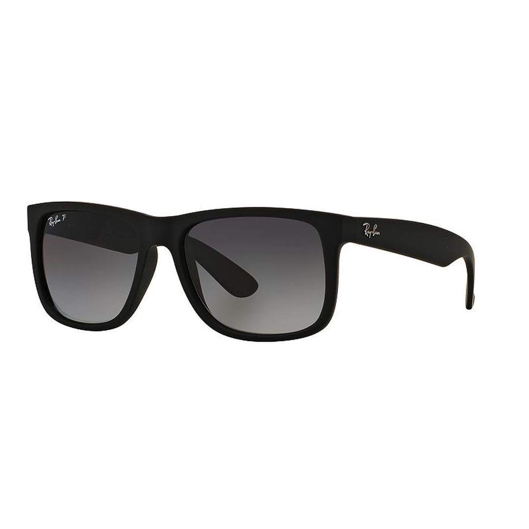 Ray-Ban Justin Classic Sunglasses, in Rubber Black Frame/Light Grey Gradient Grey Lens | by West Marine