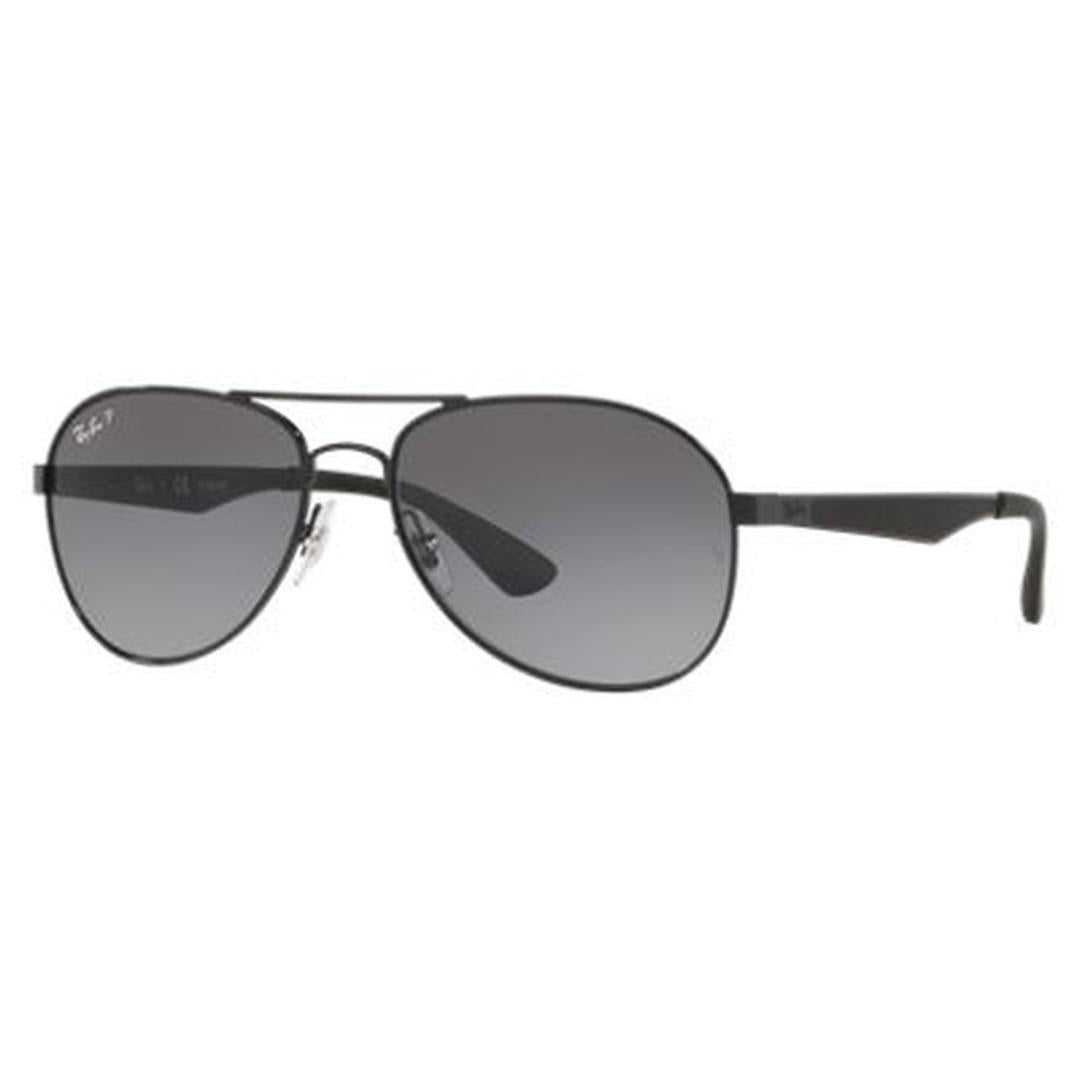 Ray-Ban Men Aviator Black Grey Gradient Polarized RB3549