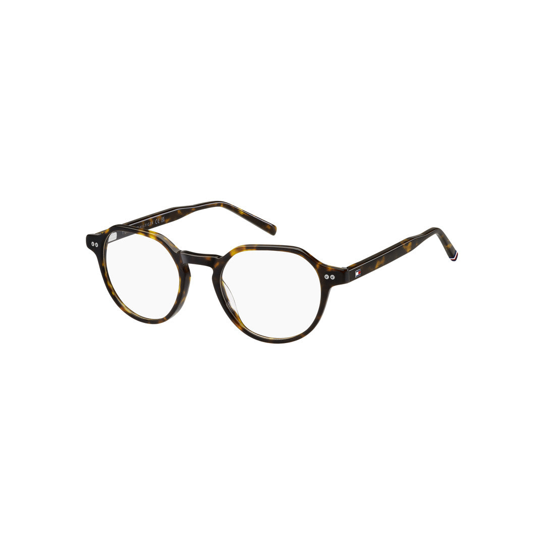 TOMMY HILFIGER OPTICAL FRAMES TH2128 ROUND GEOMETRICAL ECO ACETATE HAVANA For MAN 50-20-150