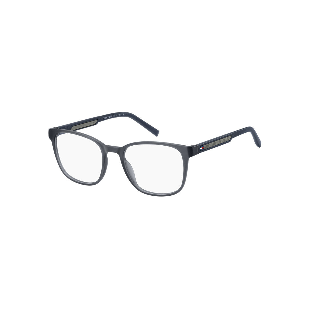 TOMMY HILFIGER OPTICAL FRAMES TH2205 RECTANGULAR ECO POLYAMIDE BLUE GREY For MAN 52-19-145