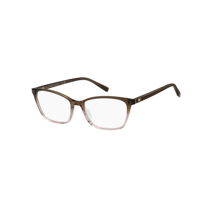TOMMY HILFIGER OPTICAL FRAMES TH2295 CAT EYE ECO ACETATE BROWN SHADED PINK For WOMAN 53-16-140
