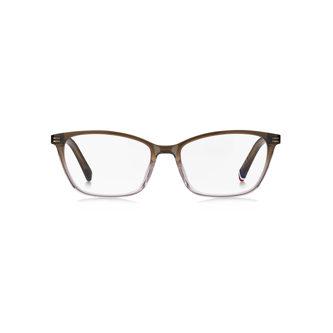 TOMMY HILFIGER OPTICAL FRAMES TH2295 CAT EYE ECO ACETATE BROWN SHADED PINK For WOMAN 53-16-140