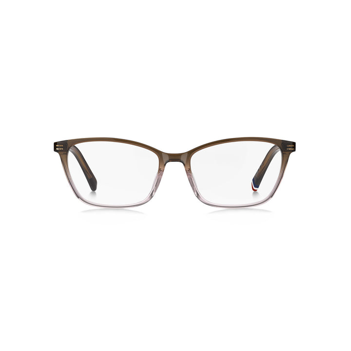 TOMMY HILFIGER OPTICAL FRAMES TH2295 CAT EYE ECO ACETATE BROWN SHADED PINK For WOMAN 53-16-140