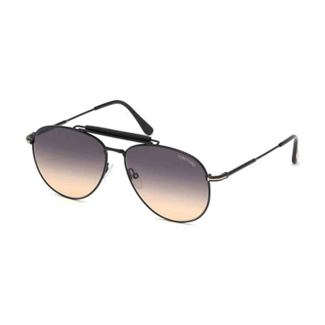 Tom Ford FT0536 01B Sean Shiny Black Double Brow Aviator Sunglasses - 60-14-145