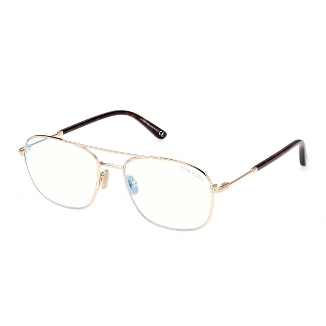Tom Ford, Glasses, Unisex, Pink, Size: 54 MM Blue Block Navigator Opticals