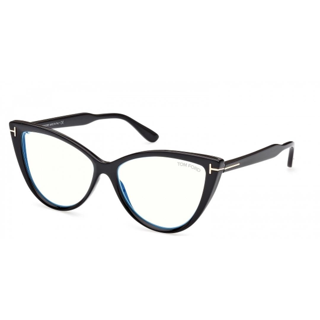 TOM FORD Woman FT5843-B 001 Blue Light Blocking Glasses Plastic Black  Cat Eye Anti-blue Light