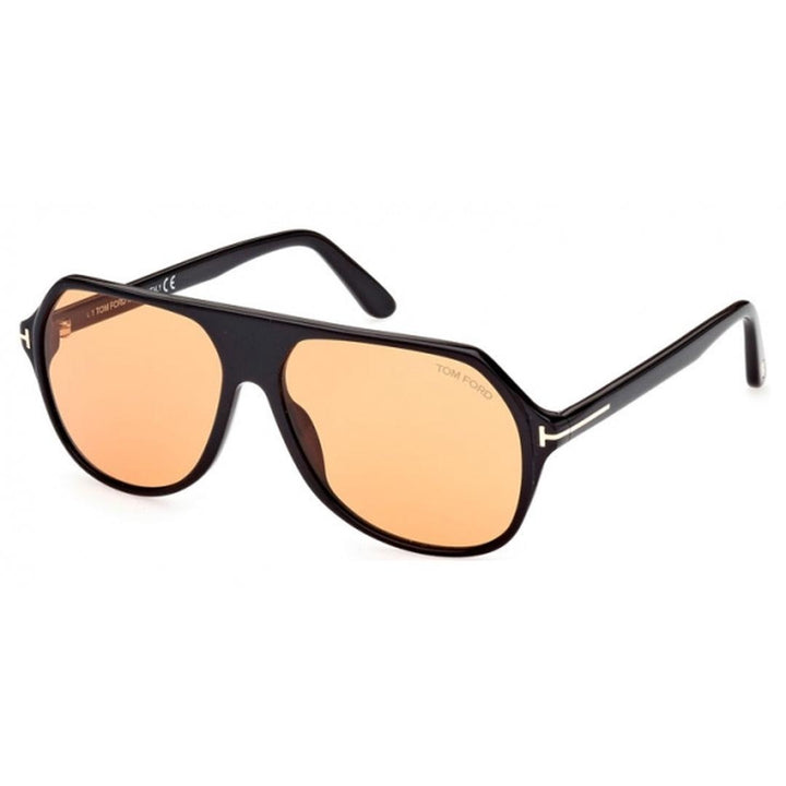 Hayes Brown Lens Shiny Black Sunglasses - One Size