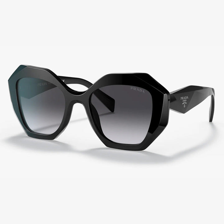 Prada PR 16WS 1AB5D1 53 Women's Sunglasses - Black Irregular Frame, Gray Shaded Lenses