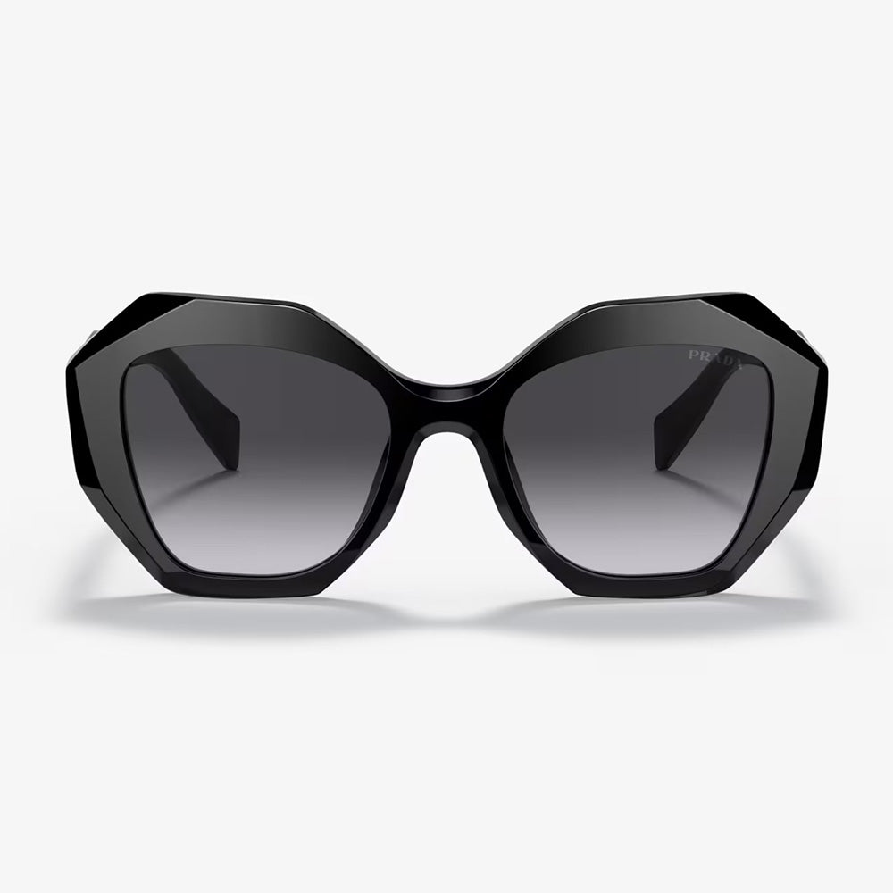 Prada PR 16WS 1AB5D1 53 Women's Sunglasses - Black Irregular Frame, Gray Shaded Lenses