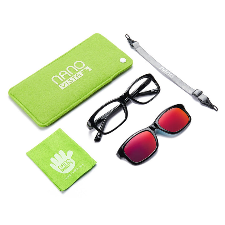 Nano Vista Indestructible Arcade SC - Unbreakable Kids Eyeglasses with Solar Clip-On Lenses