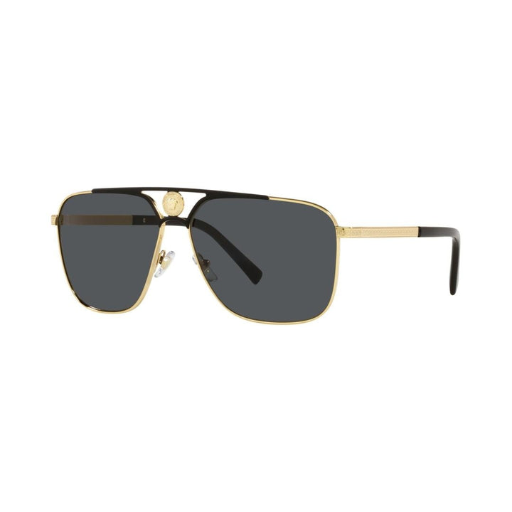 Versace 2238 Sunglasses 143687 - Gold - Dark Grey Men Rectangle