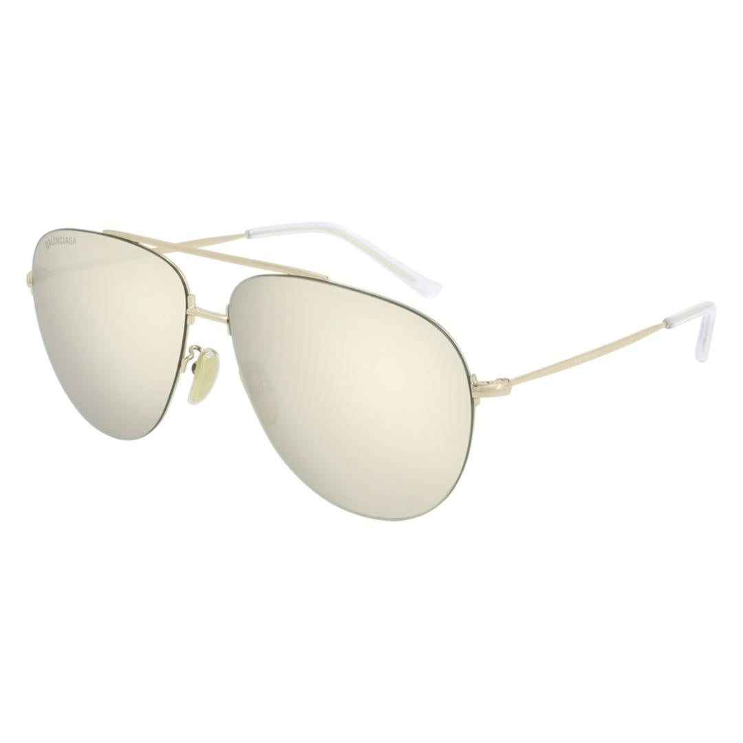 Balenciaga BB0013S 012 Men's Sunglasses Gold Size 64