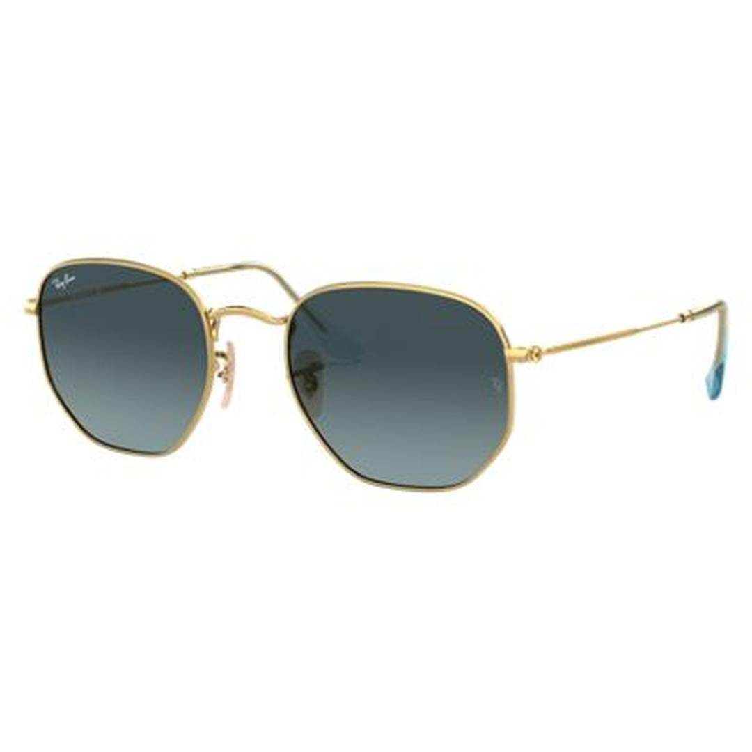 Ray-Ban Square Gold Blue Grey Gradient Sunglasses