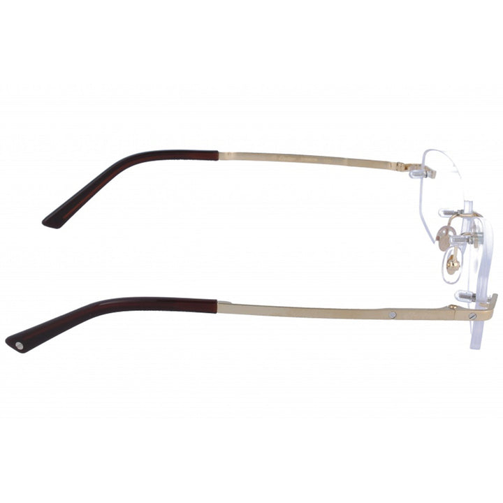Cartier CT0086O 001 54 Gold Titanium Rectangle Eyeglasses with Transparent AR Lenses