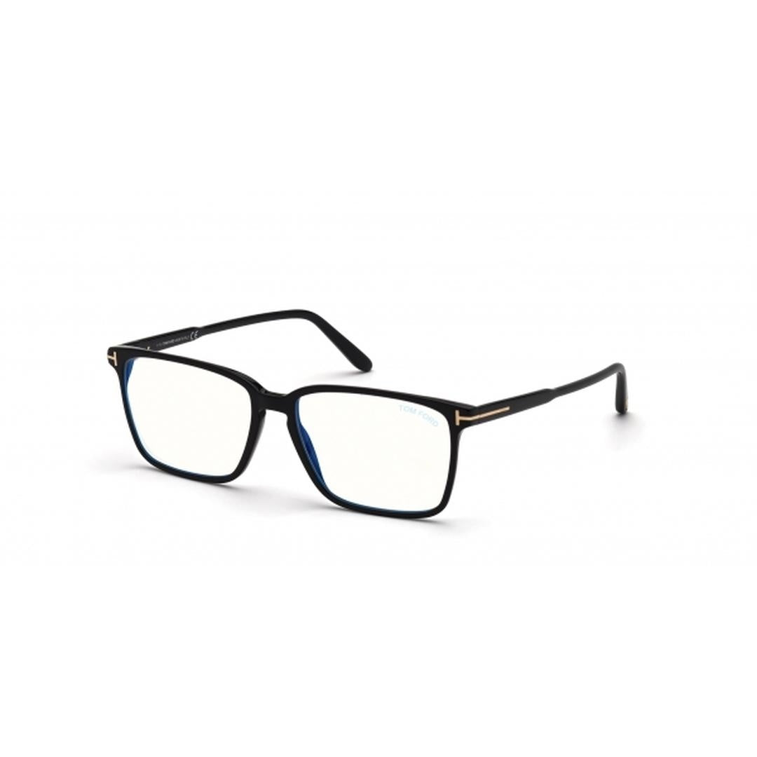 Tom Ford 5696B Blue Light Blocking Filtering Eyeglasses 001 - Shiny Black / Blue Block Lenses Men Rectangle