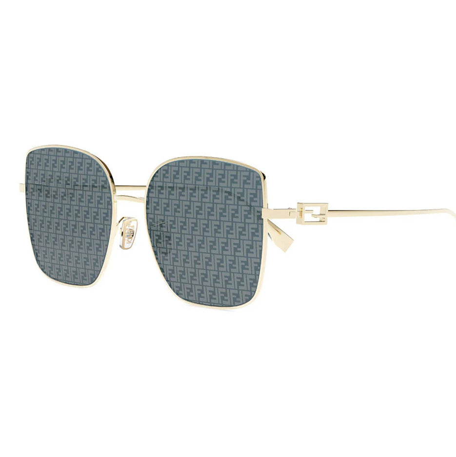 Fendi Baguette FE40013U 10X Gold Mirrored Square Women's Sunglasses